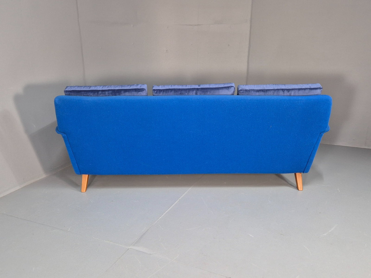 Vintage Folke Ohlsen 3 Seat Sofa Blue New Cushions 1960s Dux Sweden EB9363 M3SS - UKDK FURNITURE