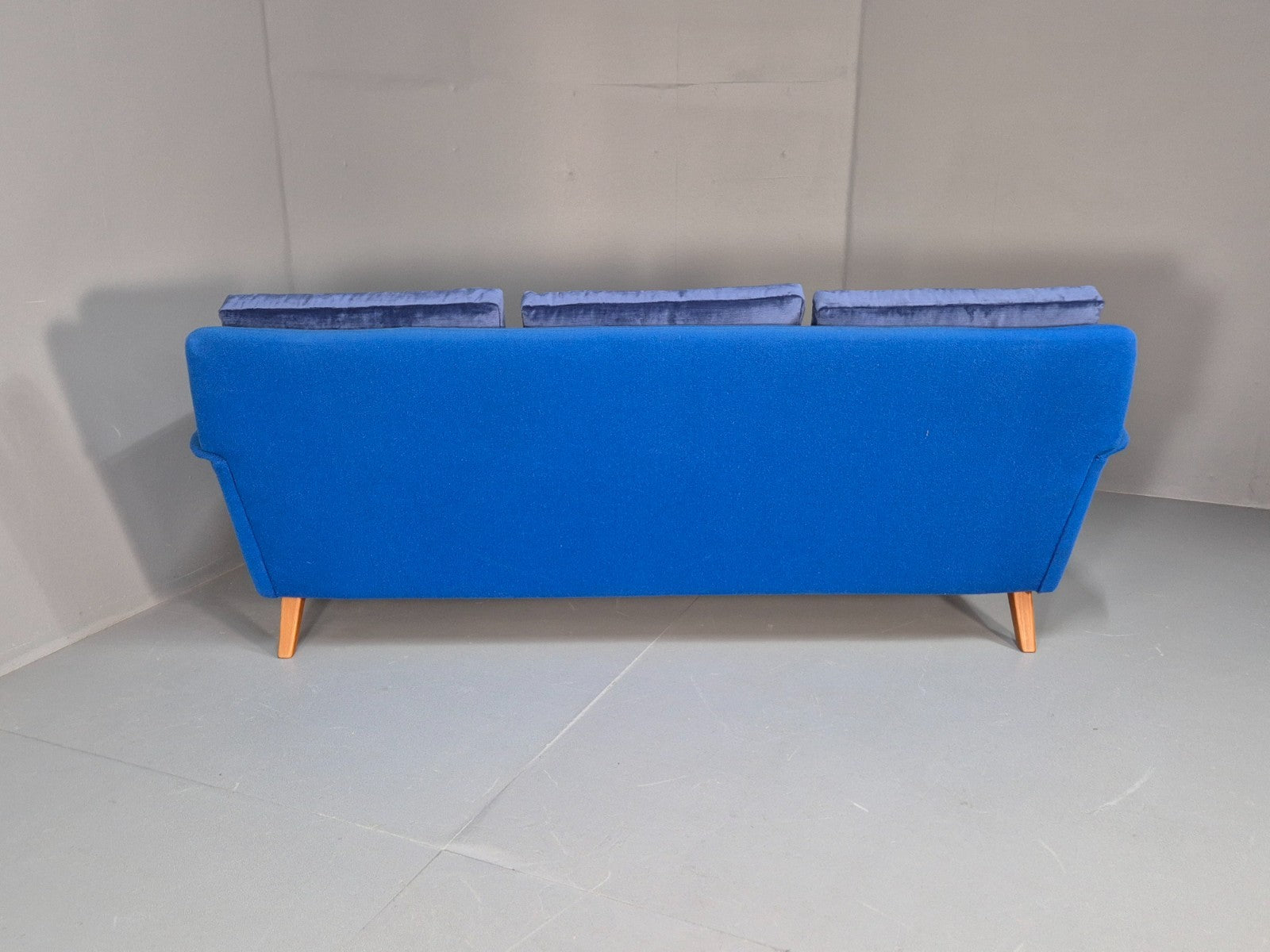 Vintage Folke Ohlsen 3 Seat Sofa Blue New Cushions 1960s Dux Sweden EB9363 M3SS - UKDK FURNITURE