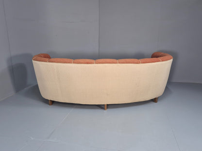 Vintage Danish Art Deco Banana Sofa Peach and Cream 1930s Retro EB9745 V3SS - UKDK FURNITURE