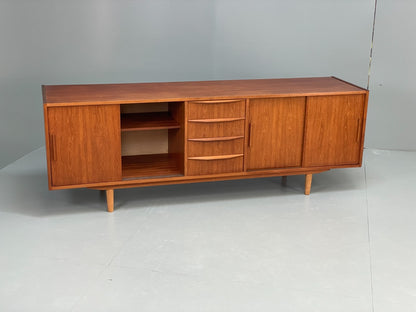 Vintage Teak Sideboard 1960s Midcentury Drawers Shelving Storage EB10945 MWOO0