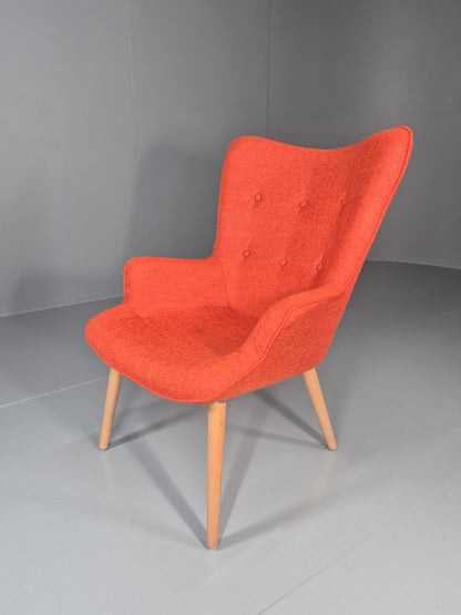 Mid Century Modern Style Lounge Chair Orange Chenille Modern EB11481 MNOR0