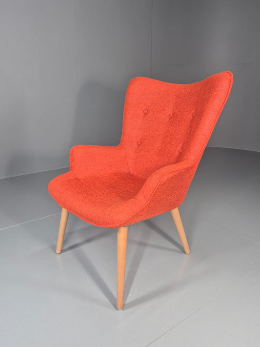 Mid Century Modern Style Lounge Chair Orange Chenille Modern EB11481 MNOR0