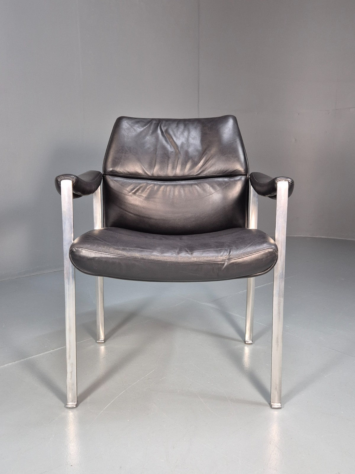 Roder Sohne Leather and Aluminium Boardroom Chair 1960s Retro MCM EB10616 MNOR3