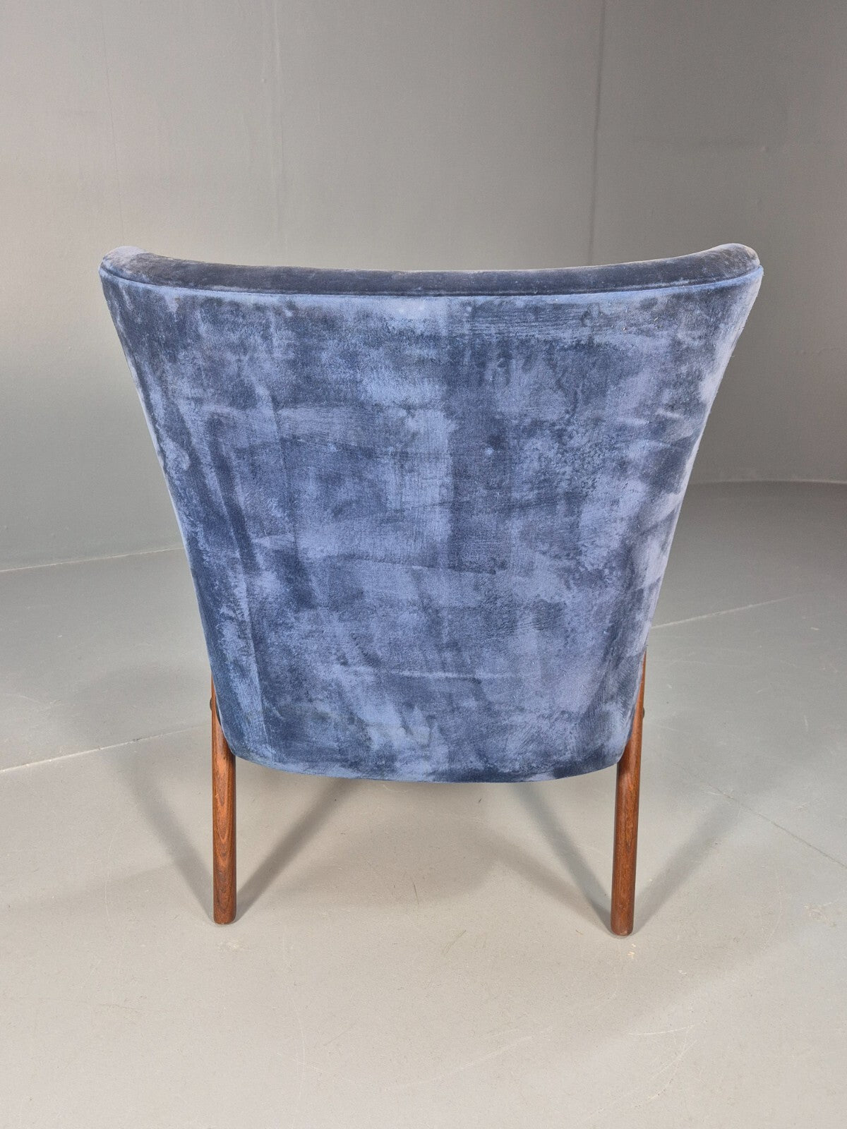 Danish 1960s Armchair Teak Blue Pink Fabric Eran Møbler EB9316 MNOR - UKDK FURNITURE