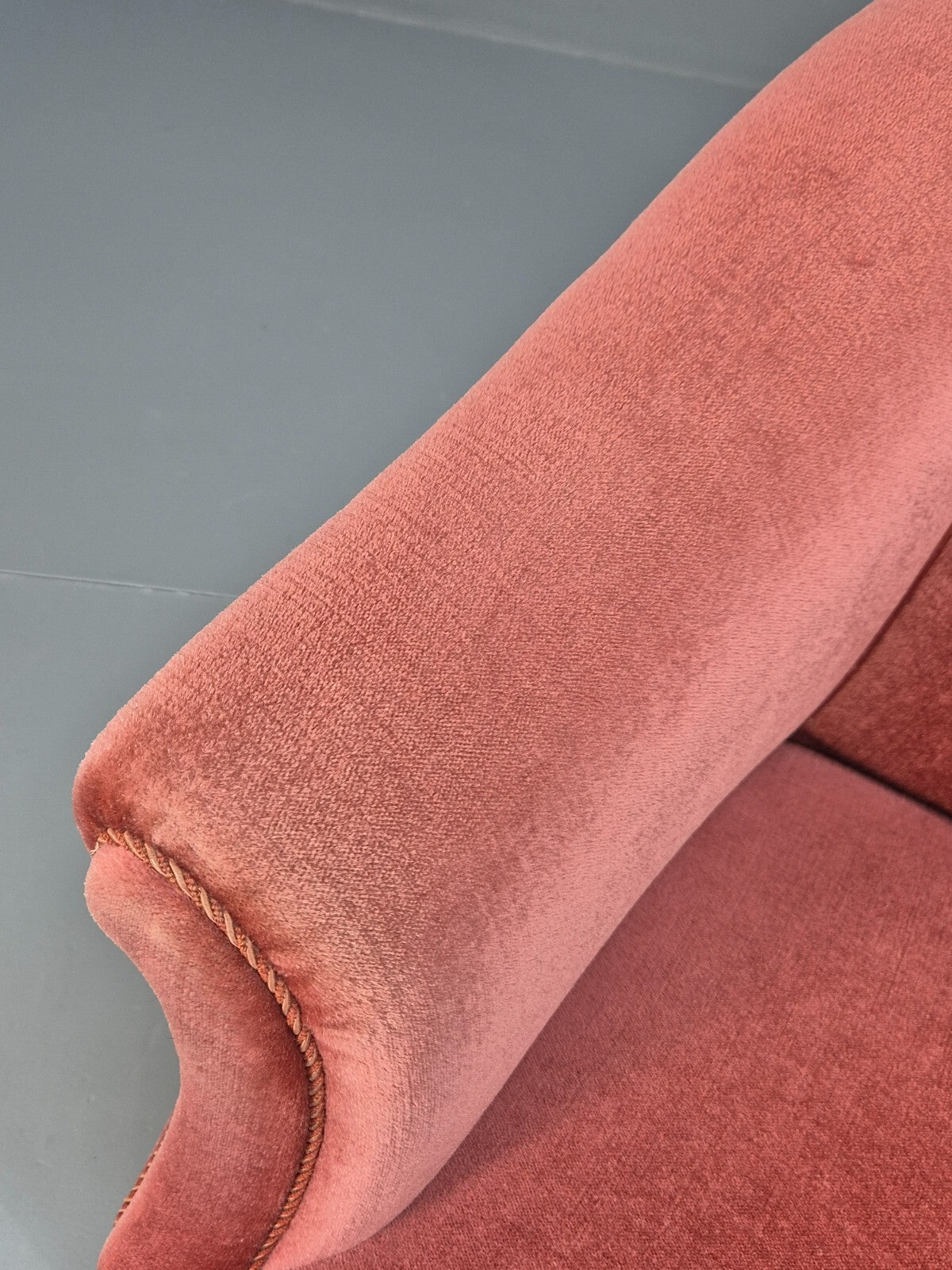 Vintage Danish Art Deco Tub Chair in Pink Velour with Tassels EB9650 VCLO - UKDK FURNITURE