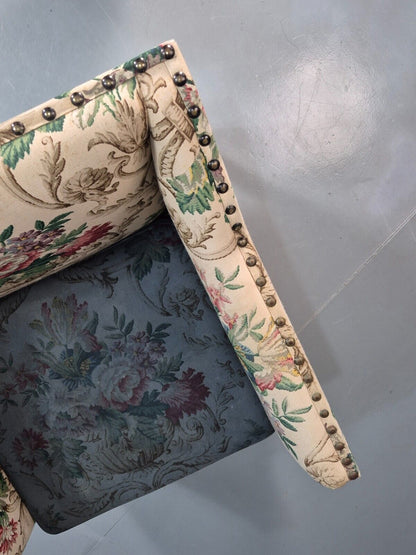 Vintage Danish Lounge Chair Floral Upholstery Retro 1950s EB7869 MNOR - UKDK FURNITURE