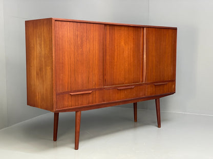 Vintage 1950s Danish Teak Highboard With Shelving Drawers EB8802 MWOO - UKDK FURNITURE