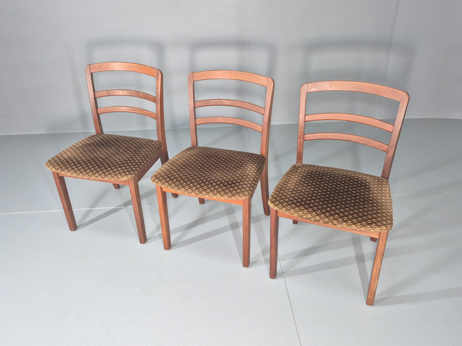 3 G Plan Dining Chairs Teak Frame Original Upholstery 1970s Retro  EB11573 MDIN4