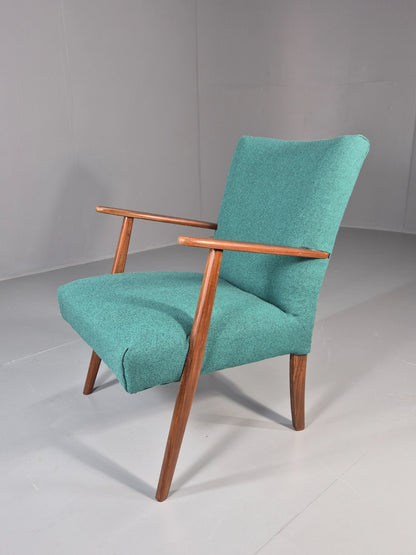 Vintage Mid Century Teak Lounge Chair New Upholstery Retro 1960s EB11814 MNOR0