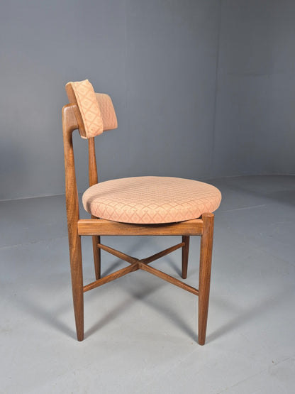 6 G Plan Round Seat Dining Chairs Pink Cotton Upholstery 1970s Retro EB9494 MDIN - UKDK FURNITURE