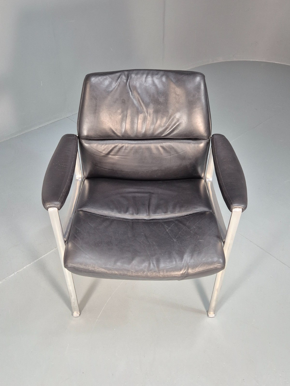 Roder Sohne Leather and Aluminium Boardroom Chair 1960s Retro MCM EB10616 MNOR2