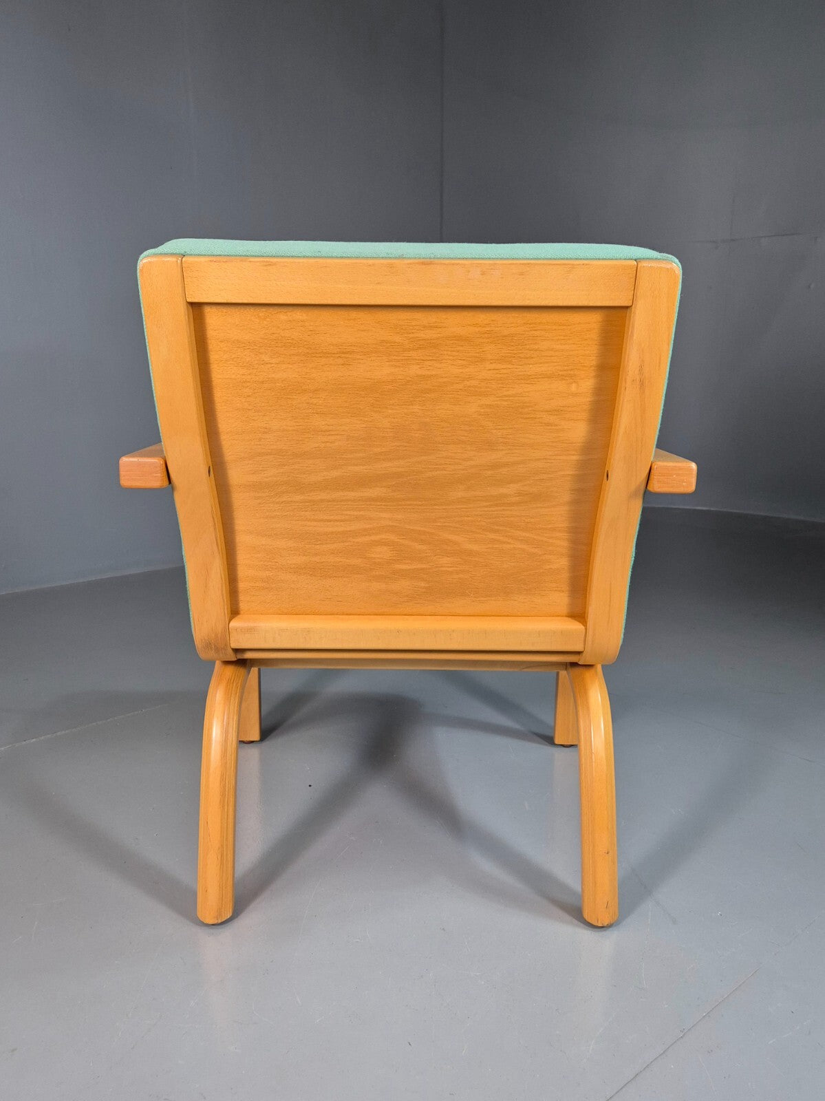 Vintage Danish Lounge Chair Mint Wool Bentwood 1980s Retro EB7217 MBEN11