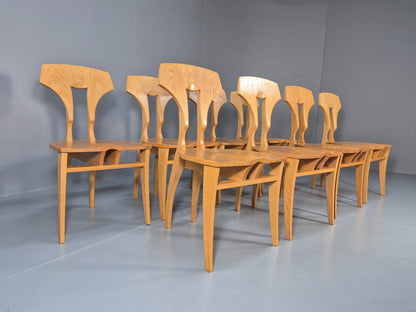 8 Modern Design Dining Chairs Blonde Oak Craftsperson Bespoke Build EB10928 MDIN0