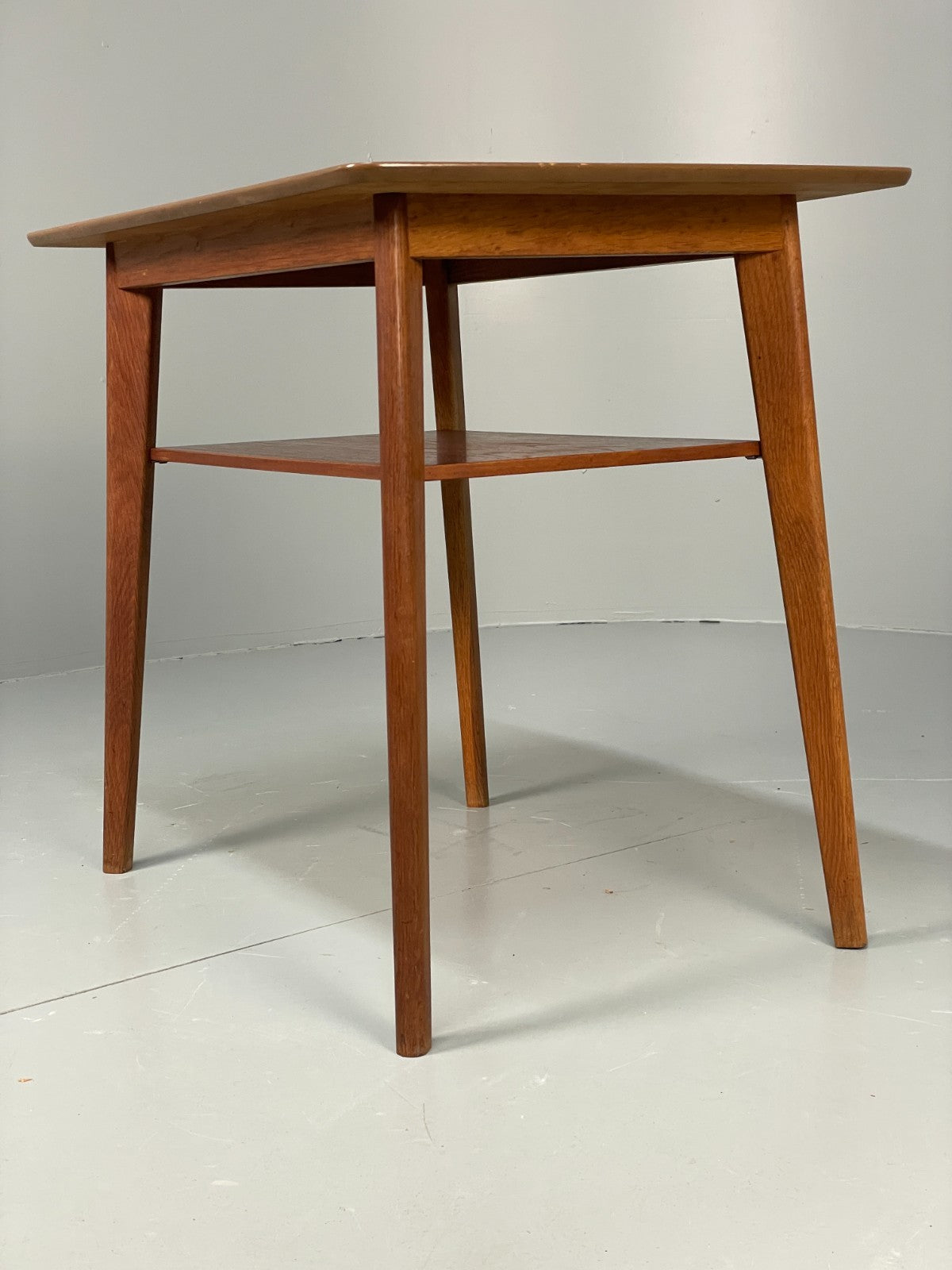 Vintage Teak Side Table 1960s Oak Legs Danish Retro EB11493 MWOO12