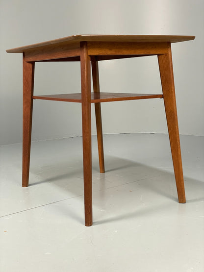 Vintage Teak Side Table 1960s Oak Legs Danish Retro EB11493 MWOO12