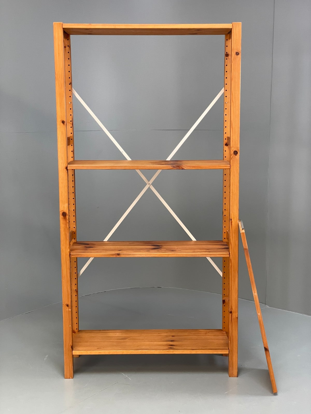 Pine Open Shelving Unit Adjustable Retro Scandi Solid EB11783 MWOO14