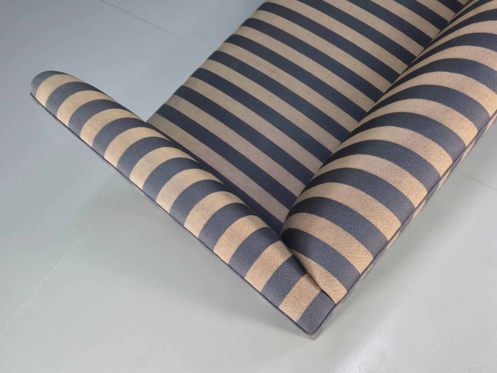 Vintage Danish 1950s Striped Sofa Mid Century Modern Shape Retro EB9559 M3SS - UKDK FURNITURE