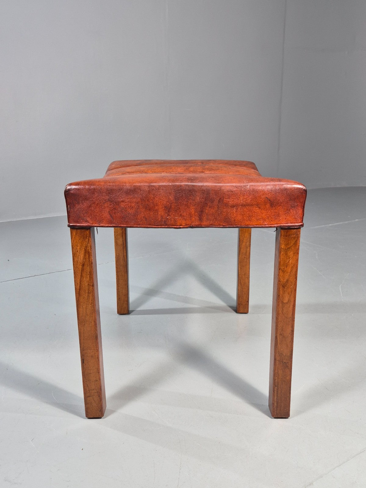 1950s Danish Leather Footstool Mid Century Kaare Klint Style  EB10995 MFOO4