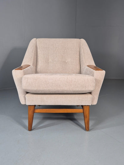 Vintage Danish Mid Century Lounge Chair Teak Frame New Upholstery EB11777 MNOR4