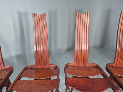 6 1980s Post Modern design Dining Chairs Allmilmo Retro Brutalist EB11000 VDIN4