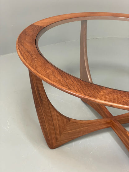 G Plan Astro Coffee Table Round Teak 1960s Mid Century Vintage Glass Top EB1169212