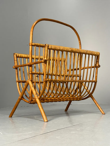 Vintage Bamboo Magazine Rack 1960s Danish Design Retro EB10827 MWOO7
