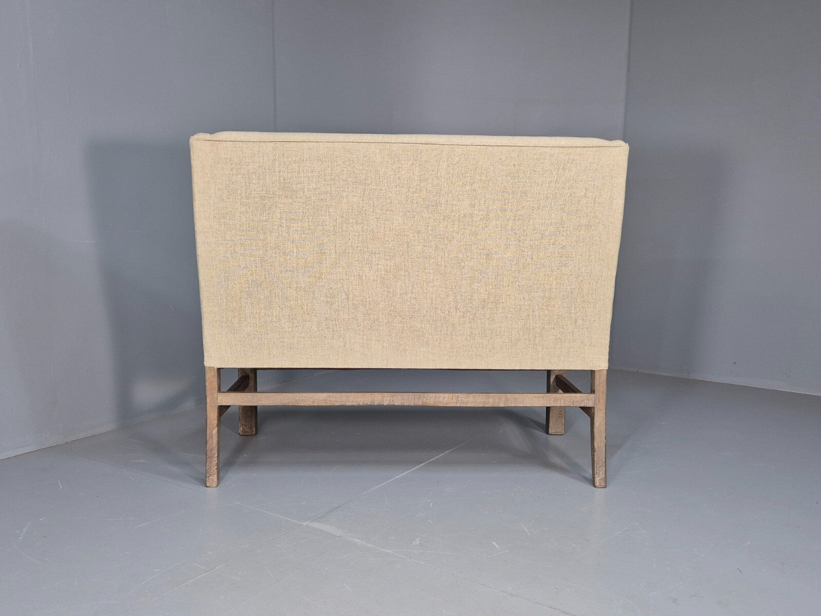 Vintage Danish 2 Seat Sofa Classic Antique Style Modern Cream Wool EB9587 V2SS - UKDK FURNITURE