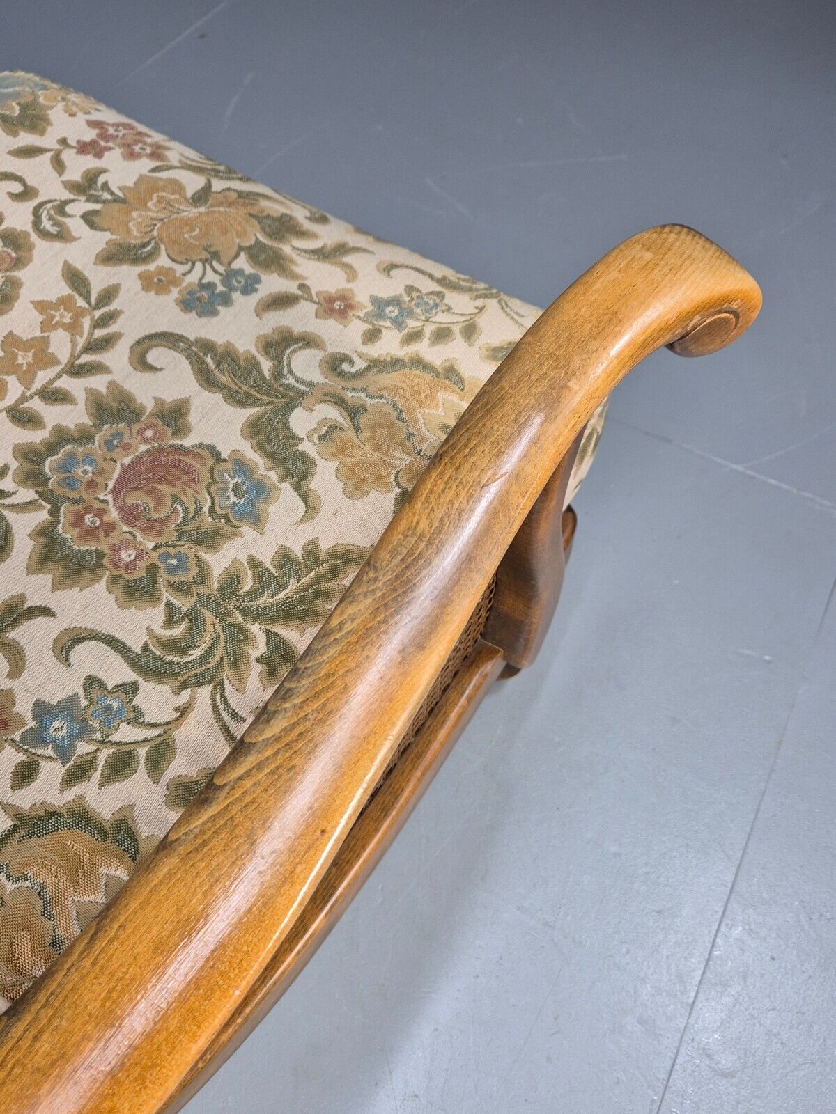 Vintage Danish Bergere Lounge Chair, Floral Cloth, Antique Style EB9003 VBER - UKDK FURNITURE
