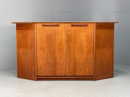 Vintage Teak Extending Home Drinks Bar By Reeds Furniture Shelving EB9119 MWOO - UKDK FURNITURE