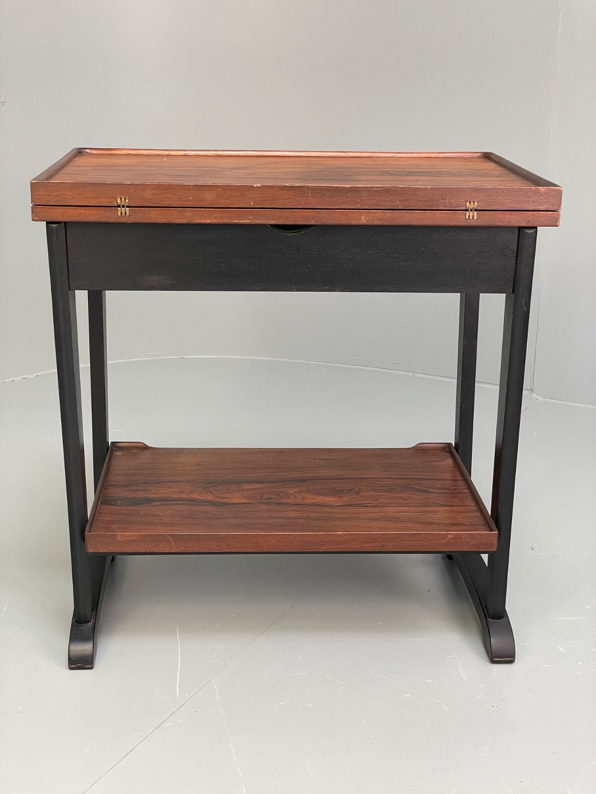 Vintage Danish Card Table Extending Top Felt Lined Mid Century 1960s EB9756 MWOO - UKDK FURNITURE
