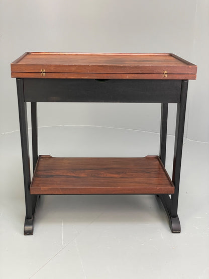 Vintage Danish Card Table Extending Top Felt Lined Mid Century 1960s EB9756 MWOO - UKDK FURNITURE