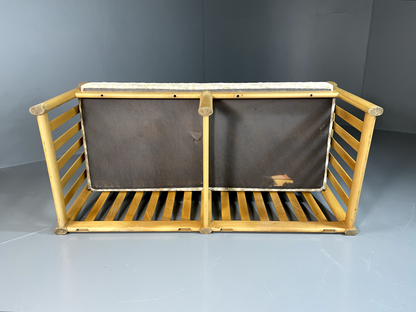 Danish 2 Seater Sofa Beech Frame Retro Vintage 1980s EB6361 M2SS7