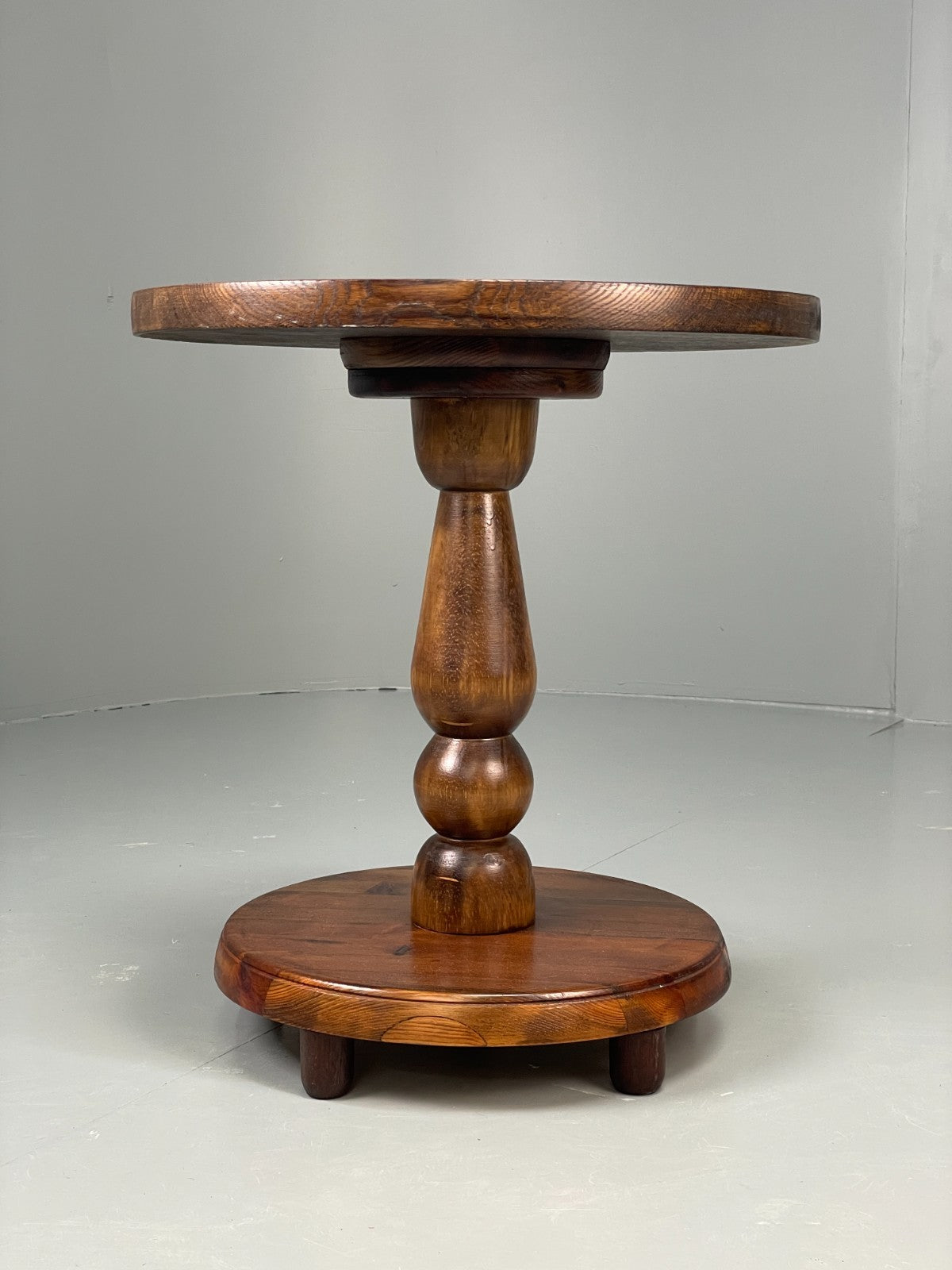 Vintage Oak Side Table With Pine Base Danish EB10828 MWOO2