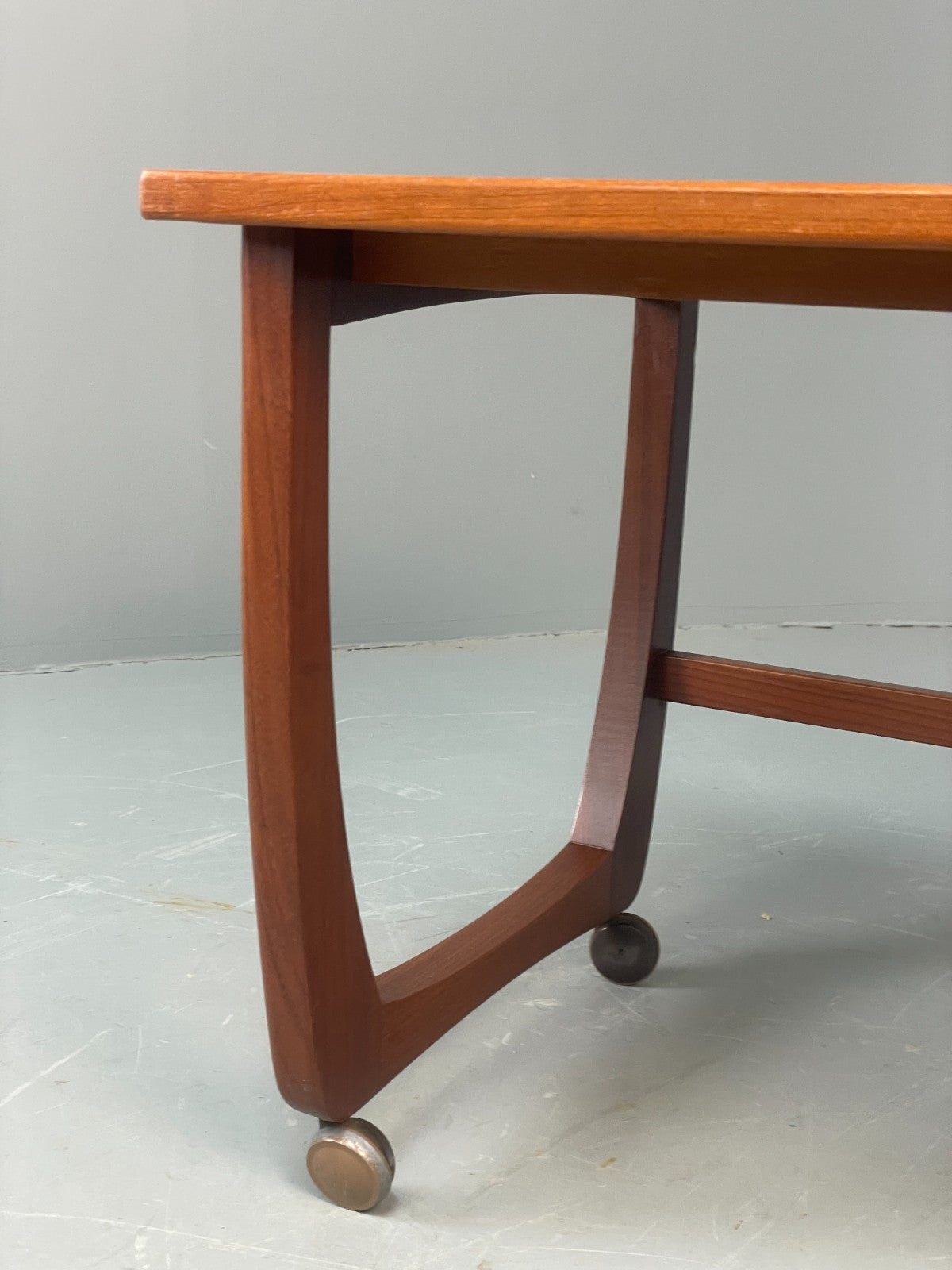 Vintage Teak Side Table On Castors 1970s Mid Century Modern EB10678 MWOO6
