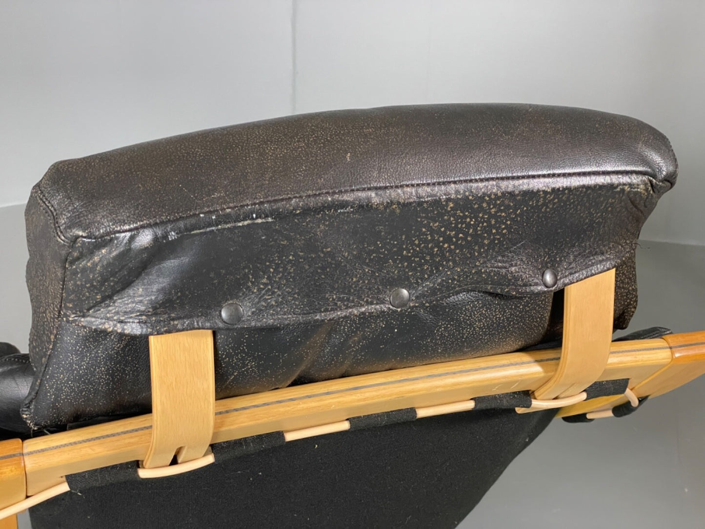 Vintage Danish Lounge Chair Black Leather Skippers Apollo Chair EB6121 MBEN15