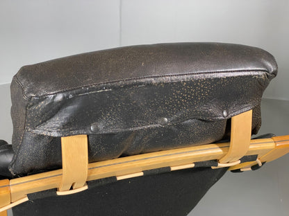 Vintage Danish Lounge Chair Black Leather Skippers Apollo Chair EB6121 MBEN15