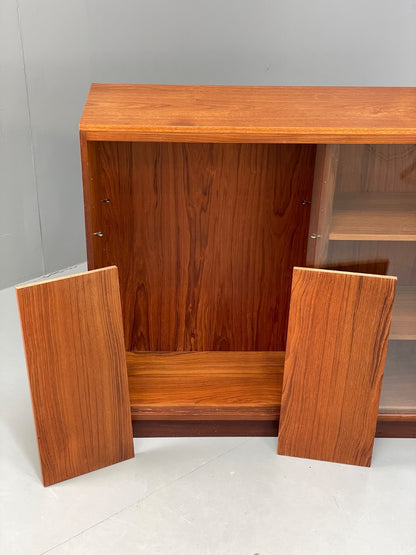 Vintage 1960s Teak Bookcase Shelving Glass Doors Mid Century EB11057 MWOO17