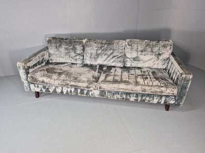 Huge 4 Seater Settee Turquoise Velvet ex Hotel Modern Design Retro EB11774 M4SS6