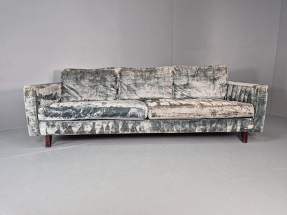 Huge 4 Seater Settee Turquoise Velvet ex Hotel Modern Design Retro EB11774 M4SS5