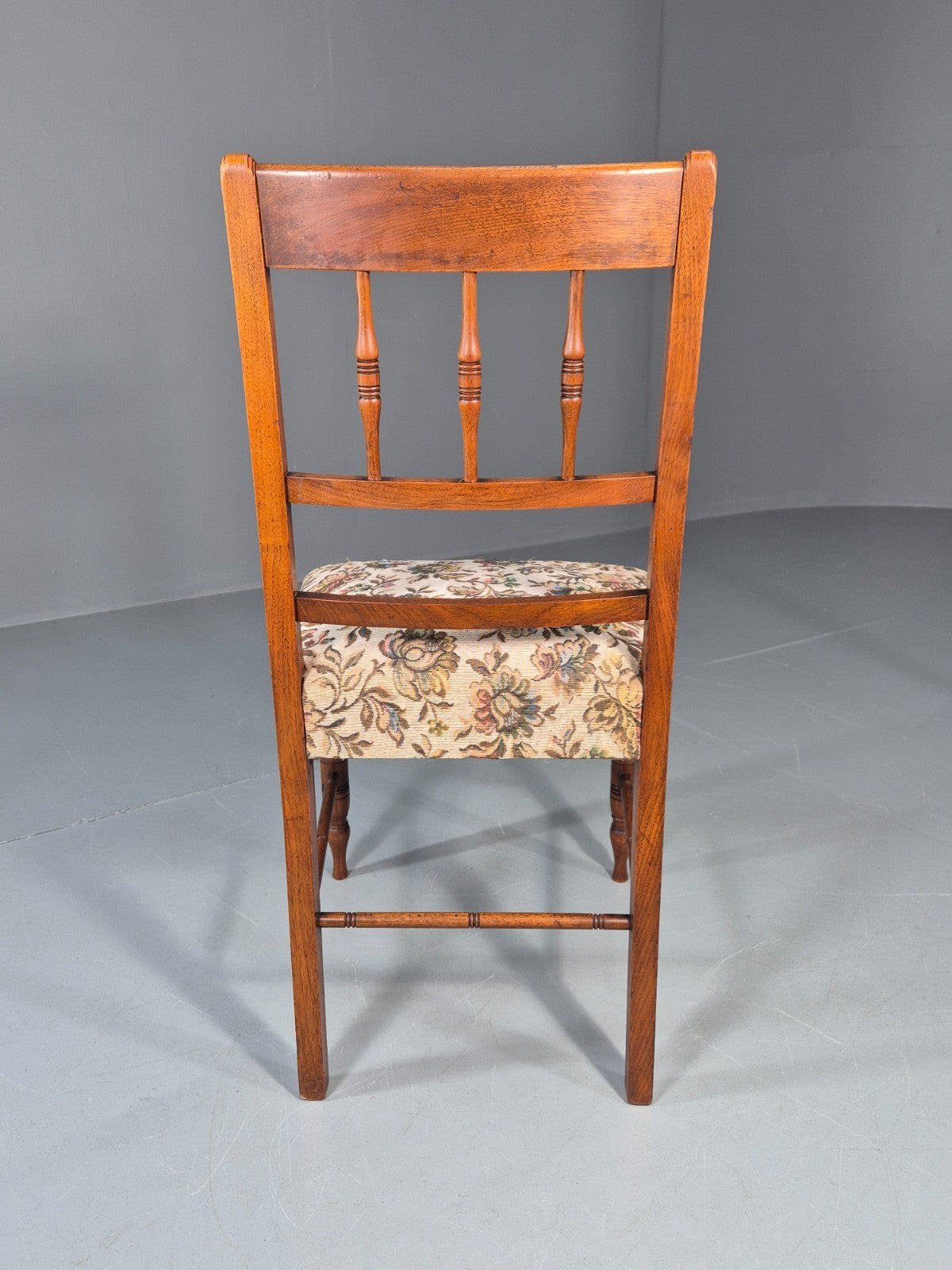 Edwardian Dining Chair Oak Frame Jacobean Revival Floral   EB11222 VDIN7