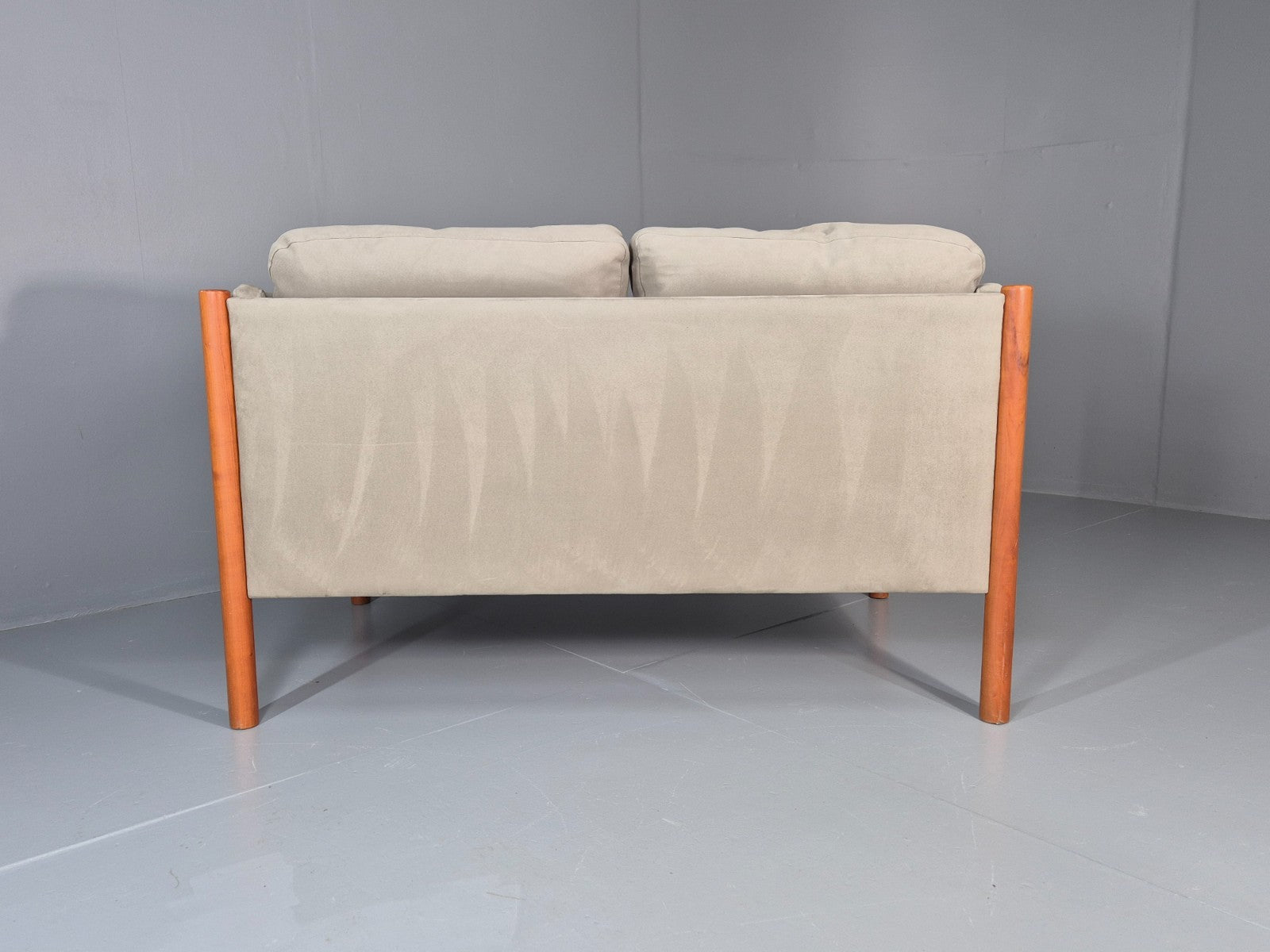 Vintage 2 Seat Settee Mid Century Danish Design Beech Wood Frame EB10508 M2SS12