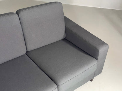 Modern Danish Sofa by Hurup Slate Grey Fabric Beech 1980s Style EB6120 M3SS7