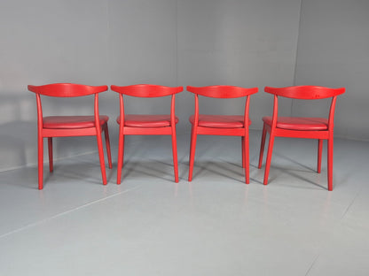 4 Danish Design Dining Chairs in Red Modern Version Wegner Inspired EB10619 MDIN6