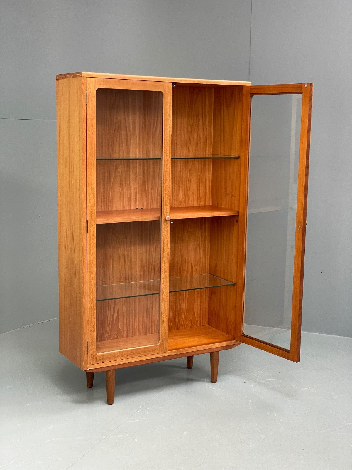 Vintage G Plan Teak Glazed Bookcase Retro 1970s Shelving EB10002 MWOO - UKDK FURNITURE