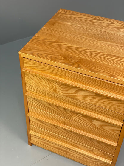 Solid Ash Chest Of Drawers With Mid Century Styled Handles EB9725 MWOO - UKDK FURNITURE
