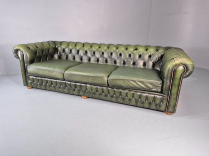 Three Seater Green Leather Chesterfield Quality Version Retro EB11023 VCHE9