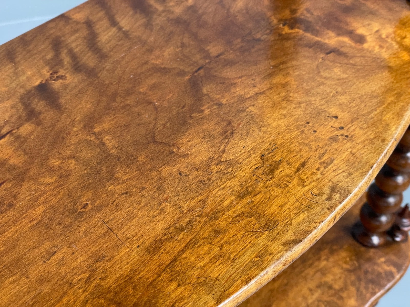 Antique Mahogany Whatnot Shelving Unit Bobbin Turned Tiered EB11197 MWOO15