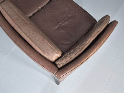 Vintage Danish 2 Seat Sofa Gunnar Grandt Design Brown Buffalo Hide EB9905 M2SS15
