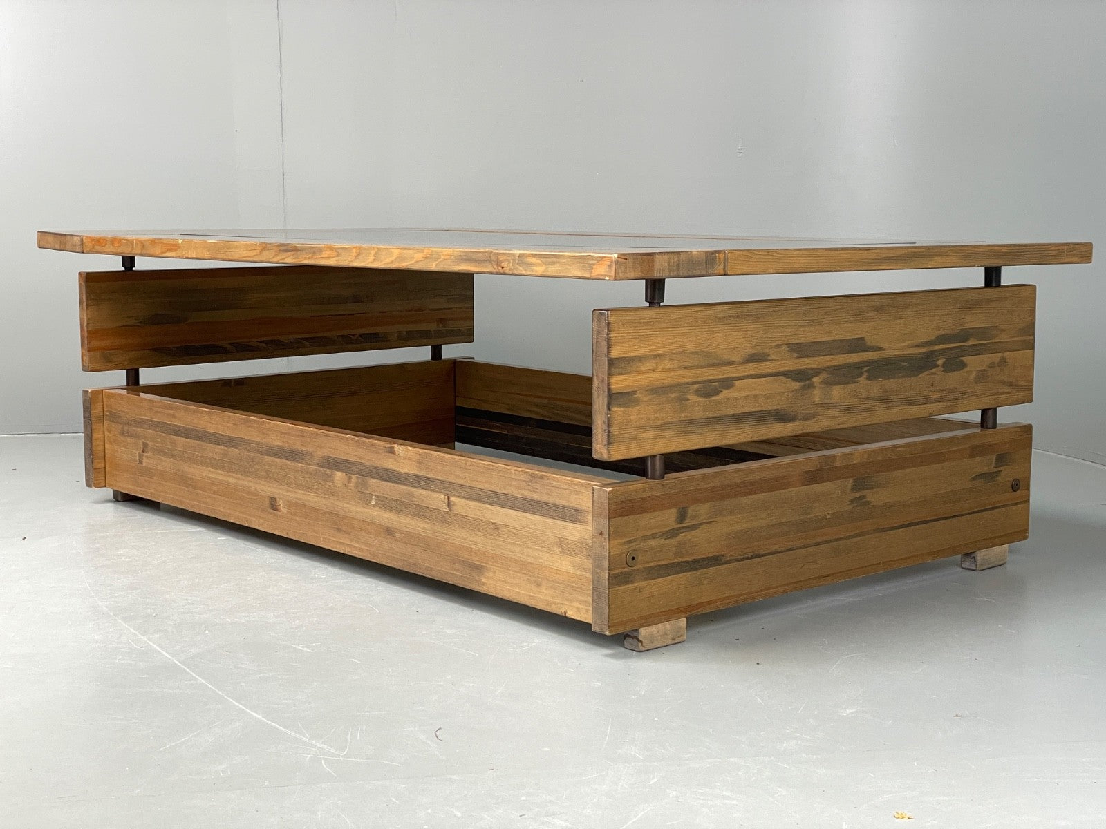 Vintage 1970s Coffee Table Pine & Glass By Hameen Kalustaja Finland EB11176 MWOO9