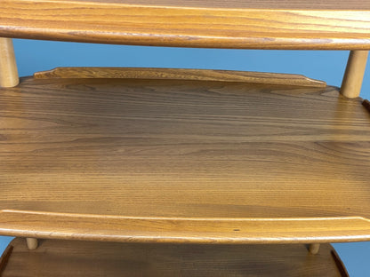 Vintage Ercol Serving Trolley Elm & Beech Mid Tone On Castors Solid EB11055 MWOO17